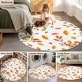 thumbnail image 5 of Round Rug 5Ft Washable Non-Slip, Orange Leaves Fall Circle Area Rugs for Living Room Bedroom, Branches Birds Pine Cones Indoor Floor Mats Carpet Runner for Home Decor Aesthetic, 5 of 8