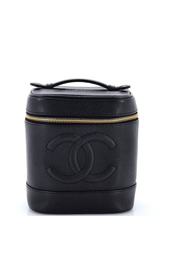 Pre-Owned Vintage Timeless Cosmetic Case Caviar Tall By Rebag