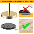 thumbnail image 5 of 4 PCS Gold Stanchions with Red Velvet Ropes-Red Carpet Party Crowd Control Poles Set,5FT Stainless Steel Posts & Safety Barriers, 5 of 8