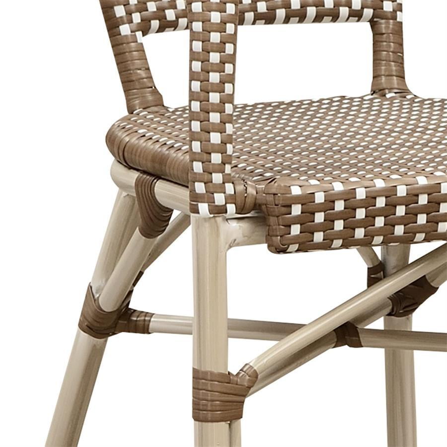 PURPLE LEAF Dining Chair Set of 2 Outdoor Dining Chairs French Hand-Woven Wicker White Print Finish Armchairs for Patio Porch Garden Indoor, Coffee