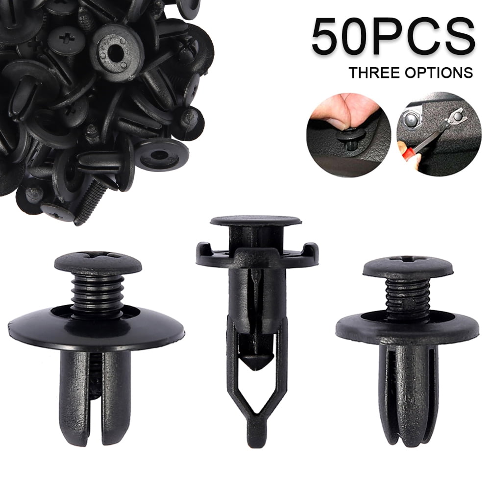 50pc 7mm Hole Car Rivets Fastener Fender Bumper Push Pin Clips For Toyota Nissan
