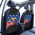 thumbnail image 3 of Naloa Shark With USA Flag 2Pcs Anti-Kick Back Seat Cover Kick Mat, Car Seat Protector with 3 Storage Pockets, 3 of 8