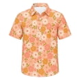 thumbnail image 3 of Kiijoy Toddler Boys Floral Holiday Beach Shirt Short Sleeve Button Down Shirt, Orange, 3-4 Years, 3 of 3