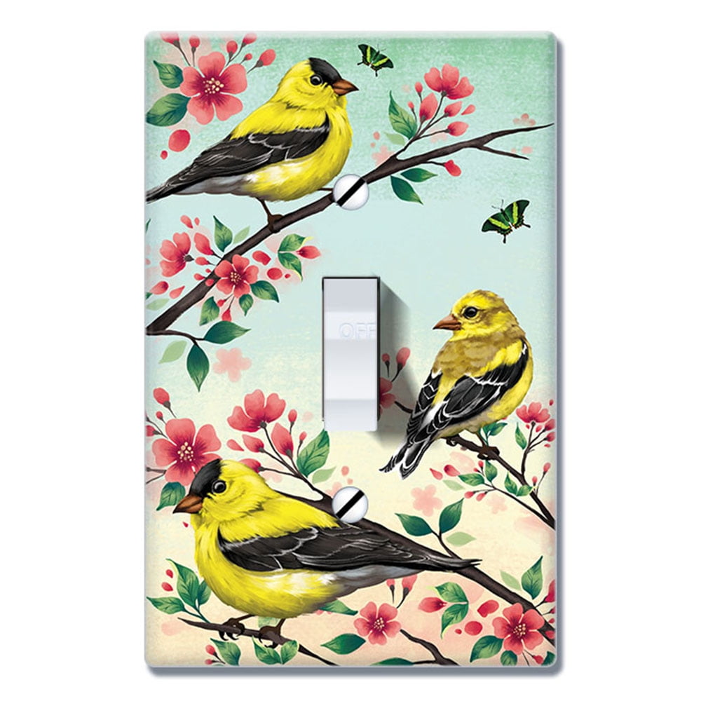 Wirester 1 Gang Toggle Wall Plate Switch Plate Cover Three American Goldfinch Birds Walmart Com Walmart Com