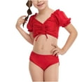 thumbnail image 2 of ATOGUTA Girls Bathing Suit Casual Bikini Sets Girls Two Piece Swimsuits Girls' Swimwear Red, Size 4T-10, 2 of 5