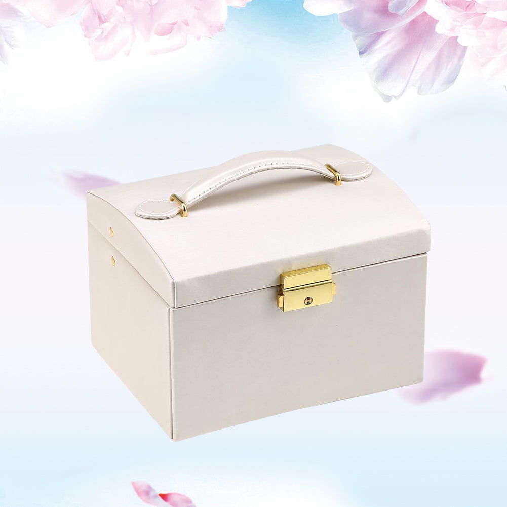 Agiferg Boîte à Bijoux Transparente En Velours Boîte à Bijoux Pour Dames (avec 3 Tiroirs