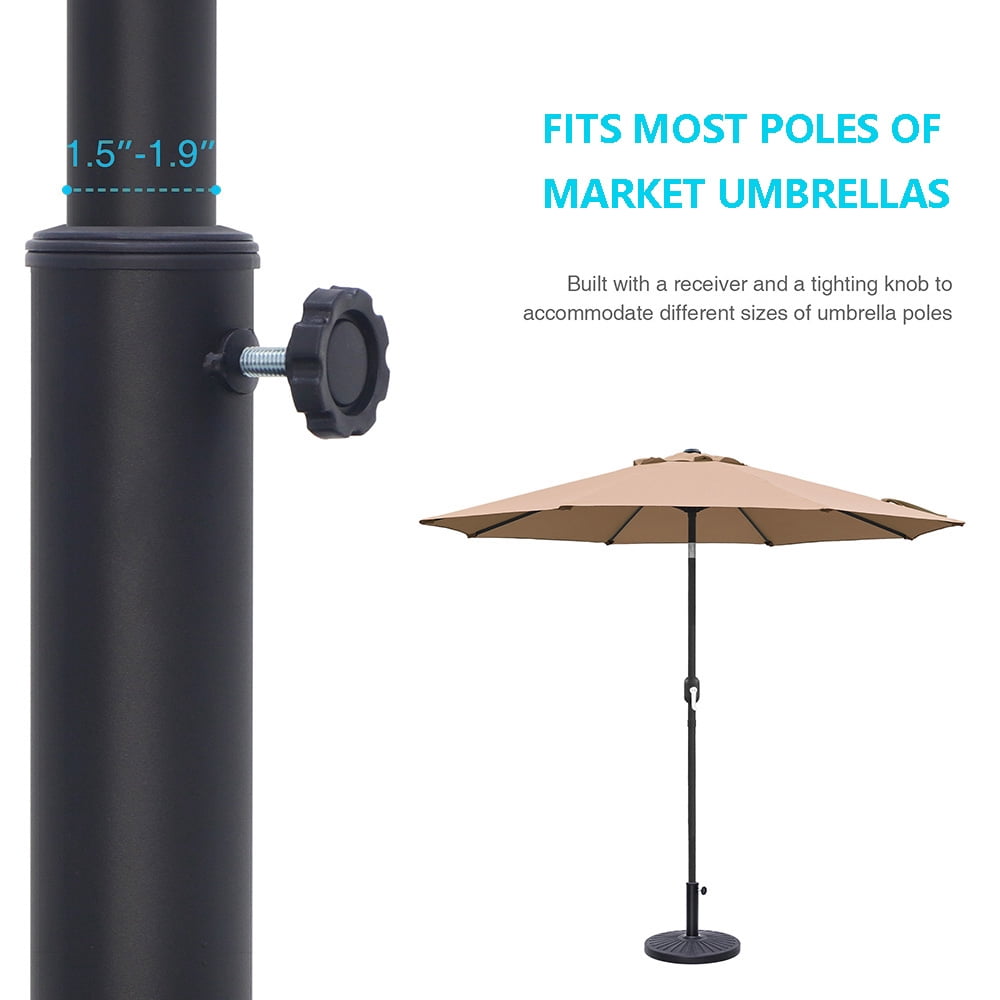 Abble 26.5 lbs Outdoor Patio Market Umbrella Base, Patio Umbrella Stand for Yard Garden Poolside in Black