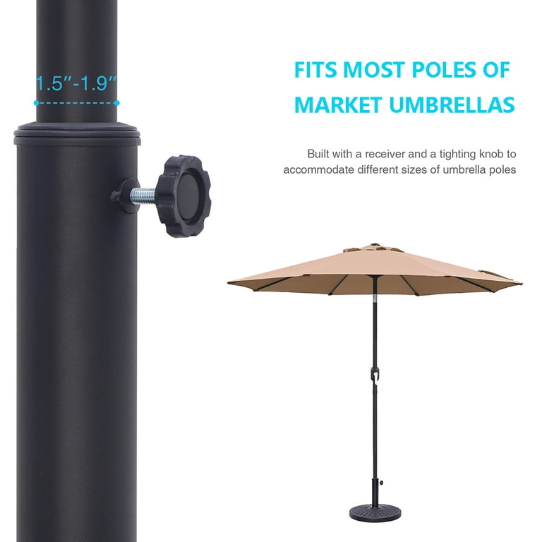 Abble Market Umbrella Base, 26.5 lbs, Matte Black photo 7