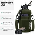 thumbnail image 2 of GEDUX 64oz Water Bottle with Straw & Spout Lid, Protective Sleeve, Handle, Half Gallon Motivational Water Jug, Leakproof BPA-Free Gym Water Bottle with Time Marker, 2 of 7