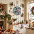 thumbnail image 2 of Welcome Sign for Front Door,Christmas Flamingo Round Metal Welcome Front Porch Decoration,Xmas Snowman Coastal Beach Entryway Wall Hanging Sign for Living Room Kitchen Hallway Housewarming Gift 12'', 2 of 9