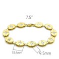 thumbnail image 2 of Luxe Jewelry Designs Two-Tone Matte Gold Plated Women's Oval Bracelet with Cubic Zirconia (Pack of, 2 of 2