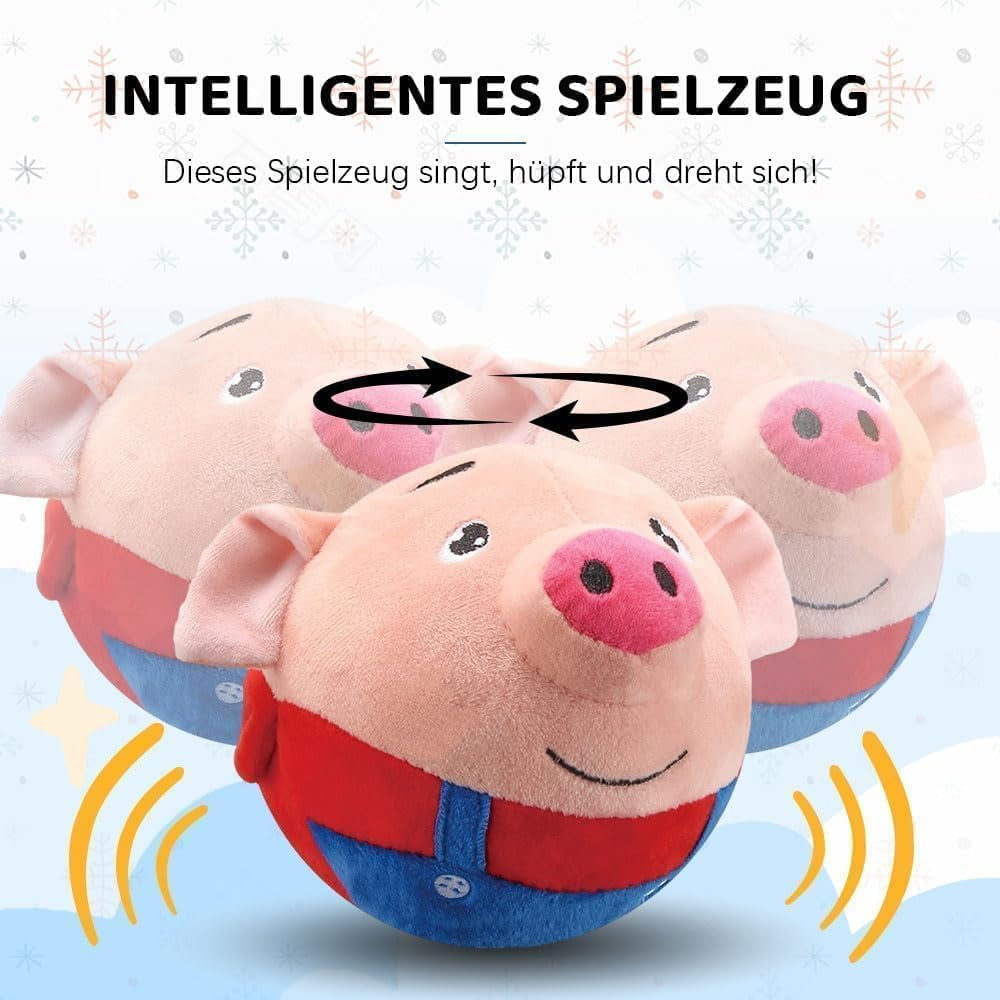 Interactive Dog Toys, Active Moving Pet Plush Toy, 2026 Squeaky Moving Dog Ball, Washable Cartoon Pig Sound Electronic Dog Toy, Shake Bounce Boredom Talking Toys for Dog Cats