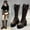 #178-Brown, variant on Wowcloth Knee-High Boots for Women – Lace-Up & Buckle Design with Chunky Heel & Platform Sole for Stylish Casual Winter Outfit