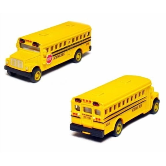 2PCS -2.5 Inch Mini Yellow School Bus Diecast Model CAR with pull back action