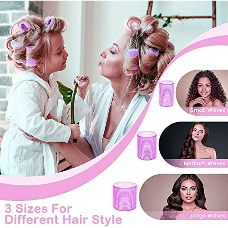 Olurrsia Jumbo Hair Rollers Self Grip Hair Curlers for Long Hair 28Pcs Large Hair Roller Sets with Colored Clips No heat Salon Hairdressing Curlers Rollers for Women 3 Size Walmart