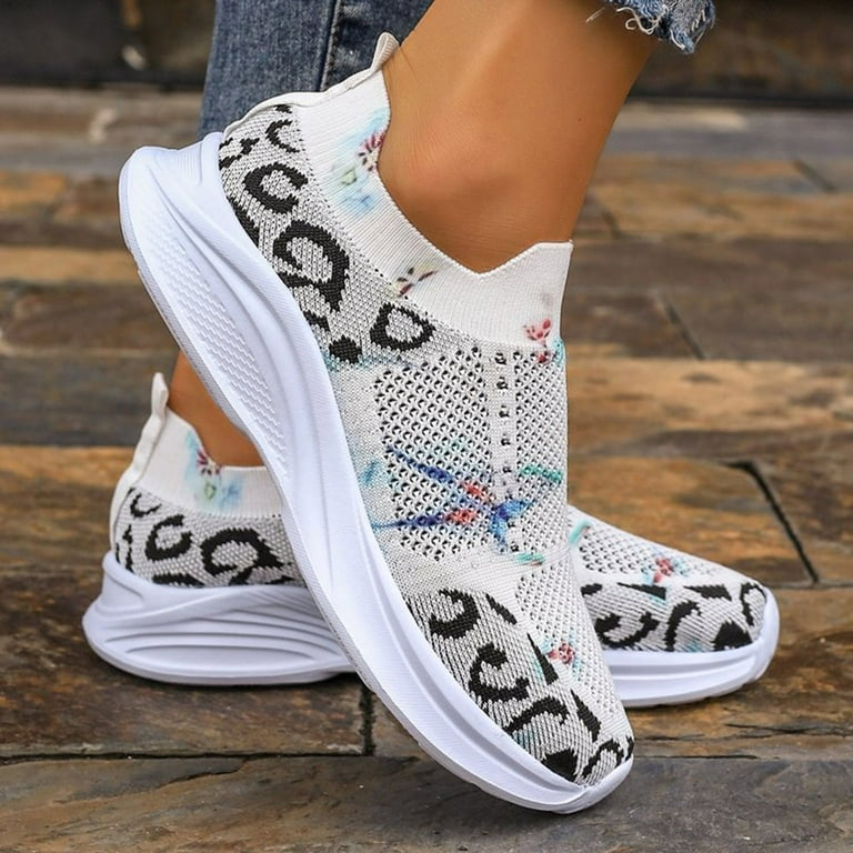 Running Shoes Women Sneakers Women s Leopard Print Fashionable Casual Shoes Women s Flat Bottomed Sports Shoes Running Shoe Walmart