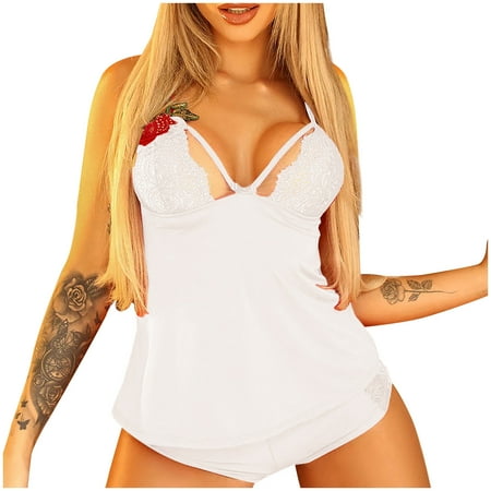 

Women s Lingerie Ladies Sexy Lingerie Temptation Deep V Lace Embroidery Rose Pajamas Set Sexy Black Lingerie Black Lingerie