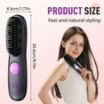thumbnail image 6 of SHIORLAM Go Brush Pro, Cordless Hair Straightener Brush, Portable Mini Hair Straightening Brush with 3 Temperature Settings & LED Display, USB Rechargeable Fast Heating Hairs Brush for Travel (Black), 6 of 8