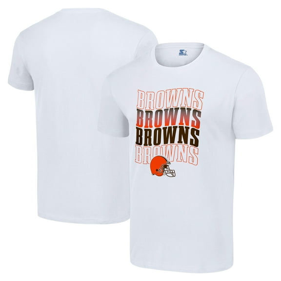 Men's Starter White Cleveland Browns Four Name T-Shirt