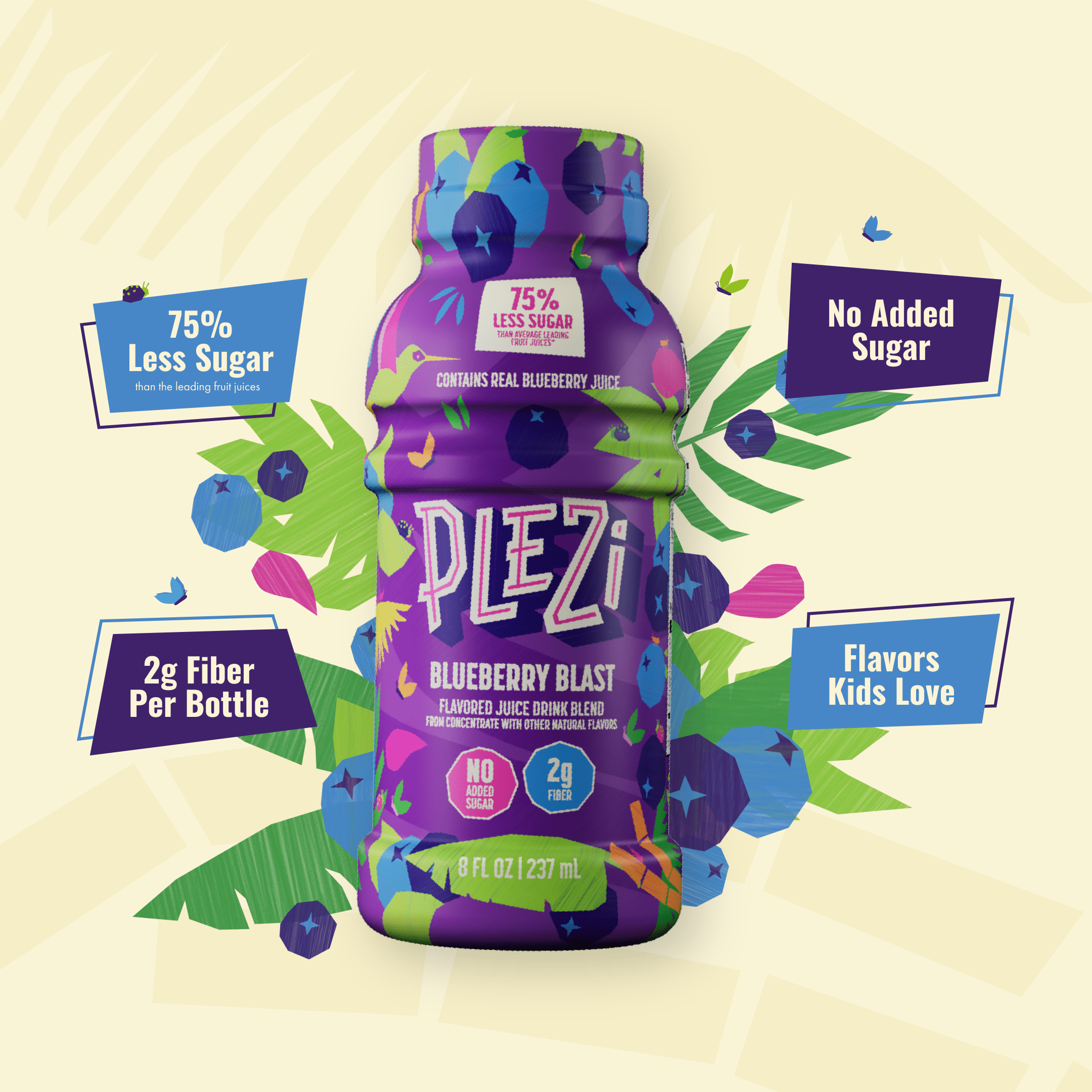 Plezi Juice Drink Blueberry Blast 4pk