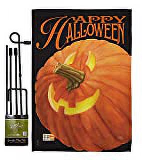 Breeze Decor BD-HO-GS-112057-IP-BO-D-US12-AM 13 x 18.5 in. Jack O Lantern Fall Halloween Vertical Double Sided Mini Garden Flag Set with Banner Pole - image 3 of 3