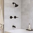 thumbnail image 3 of Design House Oakmont Classic Matte Black Bath and Shower Trim with Single-Function Shower Head, 2-Handle Faucet and Valve, 3 of 15