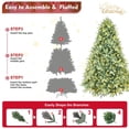 thumbnail image 4 of Blue Flocked Holiday Xmas Tree – 4ft–9ft Artificial Hinged Pine, Unlit or Pre-Lit with Warm White LEDs, Easy Setup & Metal Stand for Indoor Decor HOT STAR FINEST, 4 of 12