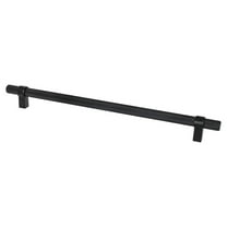 12 in. Center to Center Radial Reign Cabinet Pull, Matte Black