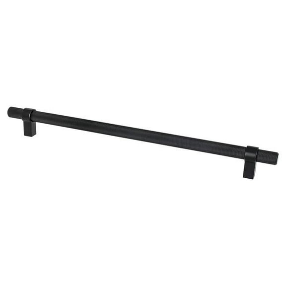 12 in. Center to Center Radial Reign Cabinet Pull, Matte Black