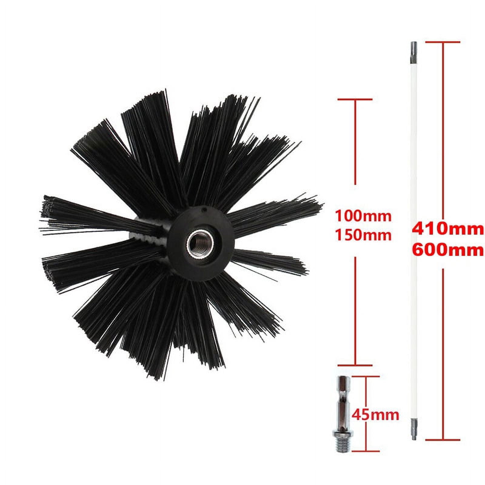 Dryer Vent Brush - Dryer Vent Cleaner Kit - Dryer Duct Cleaning Kit Chimney （6 * 410mm long rod+1 100mm brush head+1 hexagonal rod）