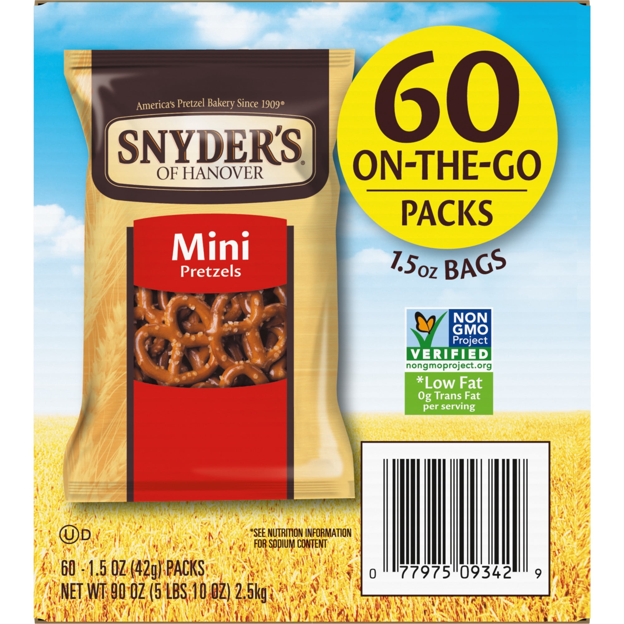 Snyder's of Hanover, Mini Pretzels, Individual Packs, 60 Ct