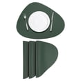 thumbnail image 1 of 4 Pcs Manteles Individuales de Cuero Sintético para Mesa de Cena, Manteles en Forma de Gota Resistentes al Calor (Verde), 1 of 5
