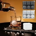thumbnail image 5 of Ice Cube Tray with Lid and Bin Round Ice Trays for Freezer with Lid 6 Ice Compartmen Convenient Ice Cube Trays Unique Mould With Lid Ice For Chilling Beverage for Freezer with Ice Container, 5 of 6