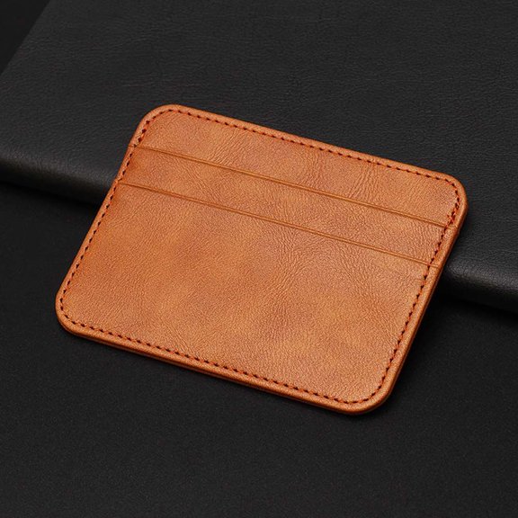 Minimalist Creative Design Credit Card Bag Multi-slot PU Leather Mini Money Bag Cash Clip Thin Card Holder Slim Coin Purse Rfid Wallet Small ID Case BROWN