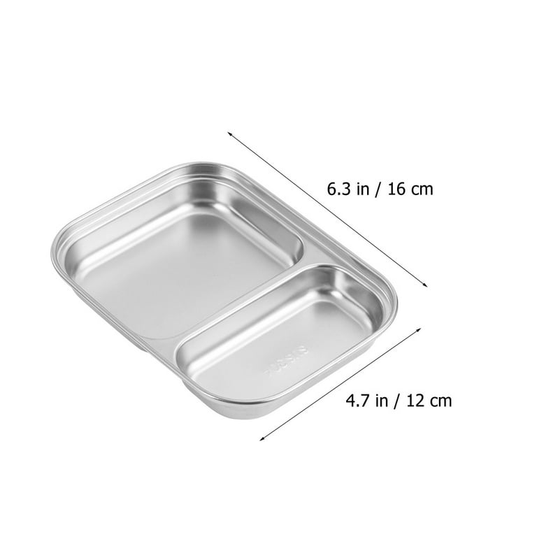 Flatware Stainless Steel Tray Metal Tray Divided Food Serving Tray
