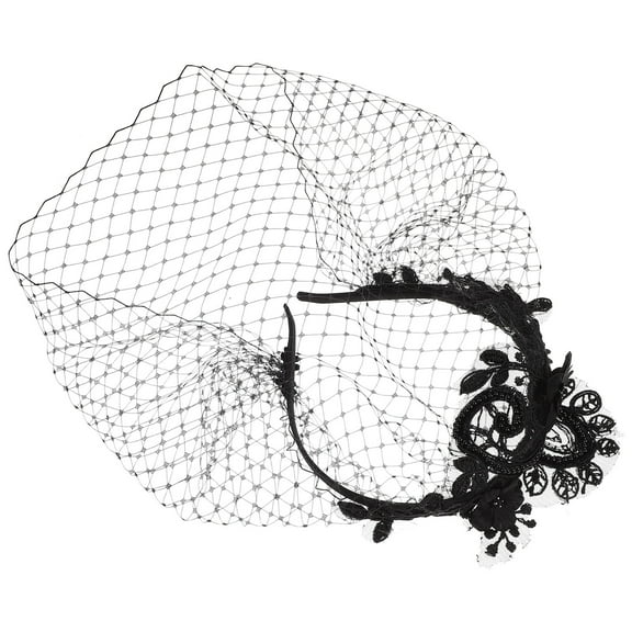NICEXMAS Bridal Hair Headband Vintage Style Black Fabric 1Set