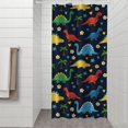 thumbnail image 2 of Dark Cartoon Dinosaurs Flowers Hearts Palm Trees Pattern Shower Curtain 36"x72" ,Bathroom Decorative Shower Curtains Set with 12 Hooks,Modern Waterproof Washable Shower Curtain, 2 of 6