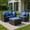 Blue, variant on Resenkos 4 Pcs Ottoman Garden Deck Patio Rattan Wicker Furniture Set Cushioned Sofa-White, Patio Seating Conversation Set, Modern Patio Sofa Sectional Proof for Patio Back Deck