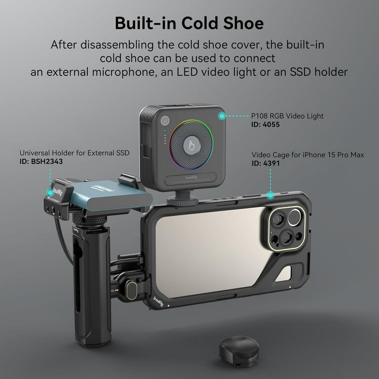 SmallRig Quick Release Side Handle for SMALLRIG Universal Quick Release Mobile Phone Cage 4299 and SMALLRIG Cage for iPhone 15 Series, Aluminum Phone SmallRig Quick Release Side Handle for SMALLRIG Universal Quick Release Mobile Phone Cage 4299 and SMALLRIG Cage for iPhone 15 Series, Aluminum Phone