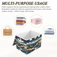 thumbnail image 6 of Yayeee Collapsible Storage Bin with Lid Fabric Closet Decorative Basket with Handles, Green Mountains, 6 of 7