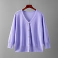 thumbnail image 2 of SHTXOZHI Womens Lightweight Button Down Long Sleeve Cardigan Sweater V Neck Open Front Cardigan, 2 of 3