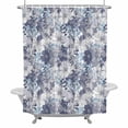 thumbnail image 2 of Blue White Floral Shower Curtain for Bathroom Decor, Watercolor Spring Blue White Wildflowers Leaves Plant Waterproof Fabric Shower Curtain, 36"x78" Set with 12 Hooks, 2 of 9