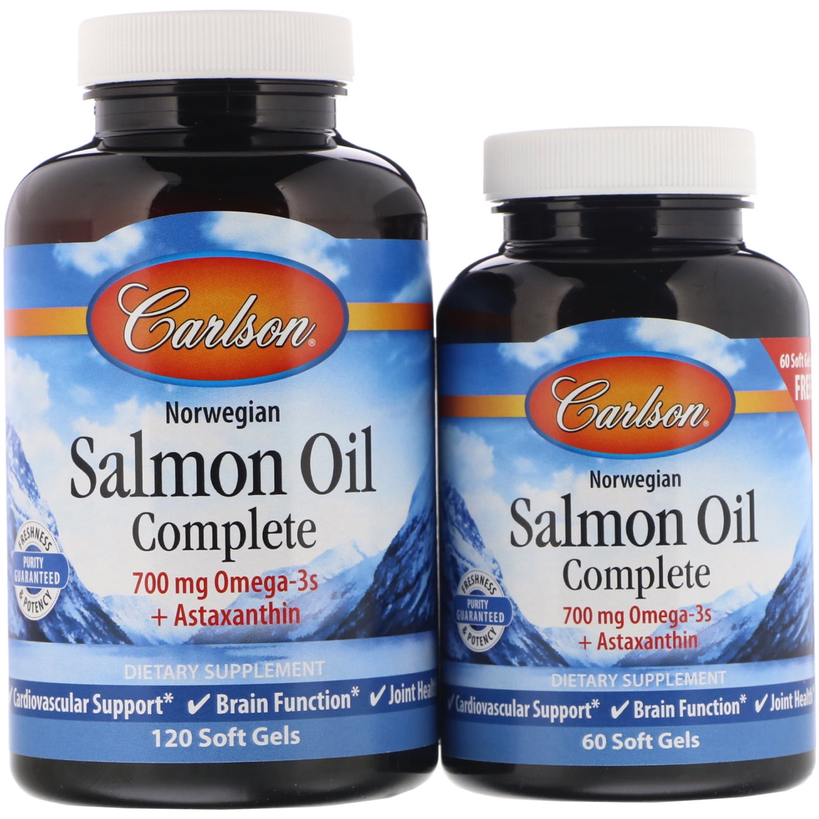 Carlson Labs - Virgin Salmon Oil Complete 1250 mg. - Bonus Pack 120 ...