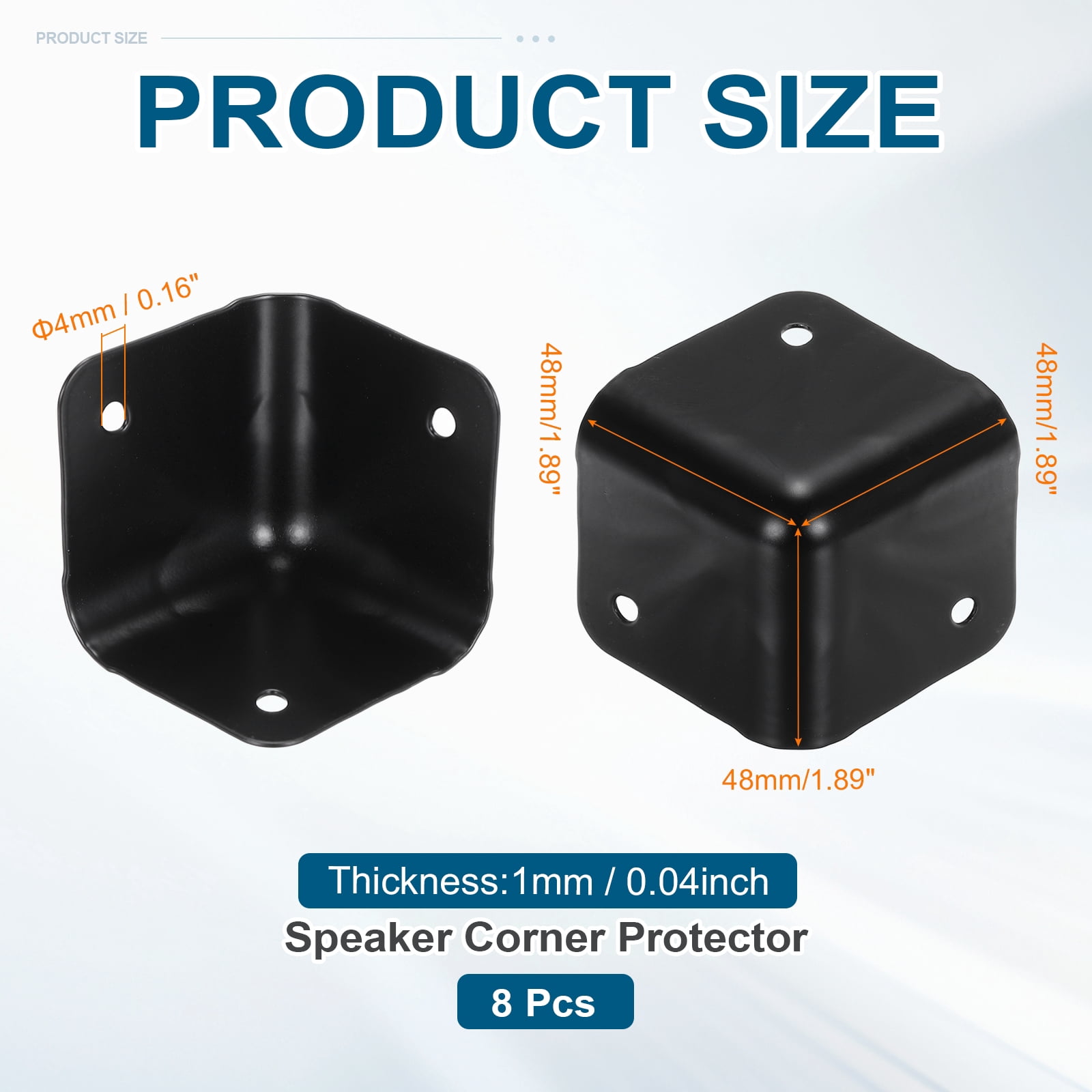 8 Pcs Speaker Cabinet Corners Protector 48x48x48mm Metal Stackable Guard Wrap Angle Case Edge Box Protection