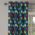 thumbnail image 2 of Ambesonne Cars Grommet Curtain, Mini Retro Vehicle on Road, 50" x 96", Dark Blue Aqua Mustard, 2 of 6