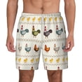 thumbnail image 2 of Picia Funny Chicken pattern Mens Swim Trunks with Compression Liner Stretch Beach Shorts Quick Dry with Zipper Pockets No-Chafing Board Shorts-Small, 2 of 9