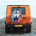thumbnail image 6 of Sikiie Cool Colorful Wolf PVC Leather Spare Tire Wheel Cover Spare Tire Cover, for Car Truck SUV Camper Trailer Universal Fit(14-17in)-16 inch, 6 of 6