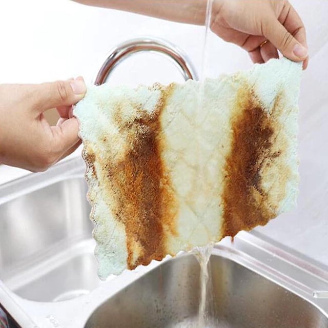 Toalla de cocina absorbente de 5 piezas, paño de limpieza de microfibra suave, trapo no pegajoso LingWen 9024715851574