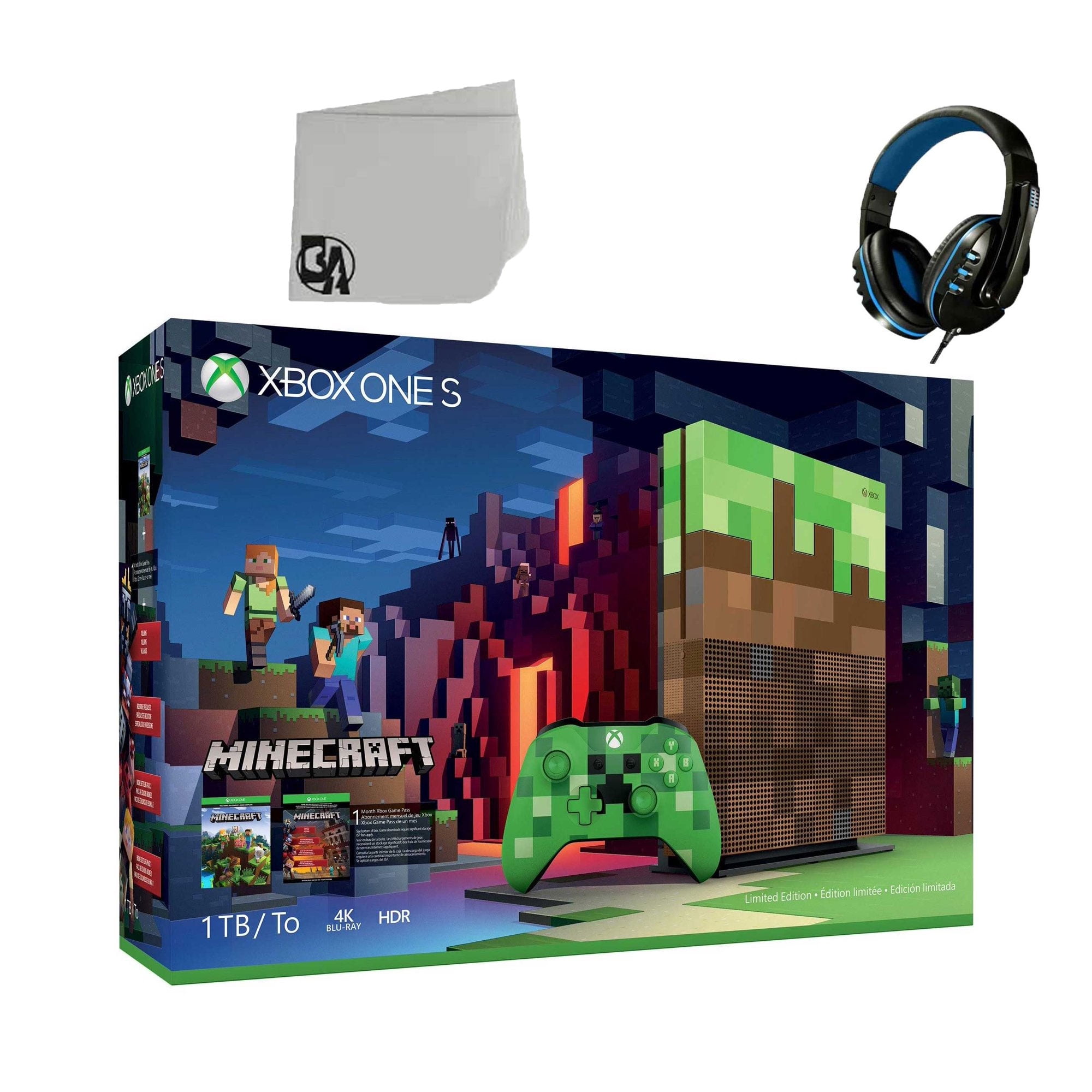 No pretencioso mago Iniciativa Microsoft 23C-00001 Xbox One S Minecraft Limited Edition 1TB Gaming Console  with 2 Controller Included with Minecraft BOLT AXTION Bundle Used -  Walmart.com