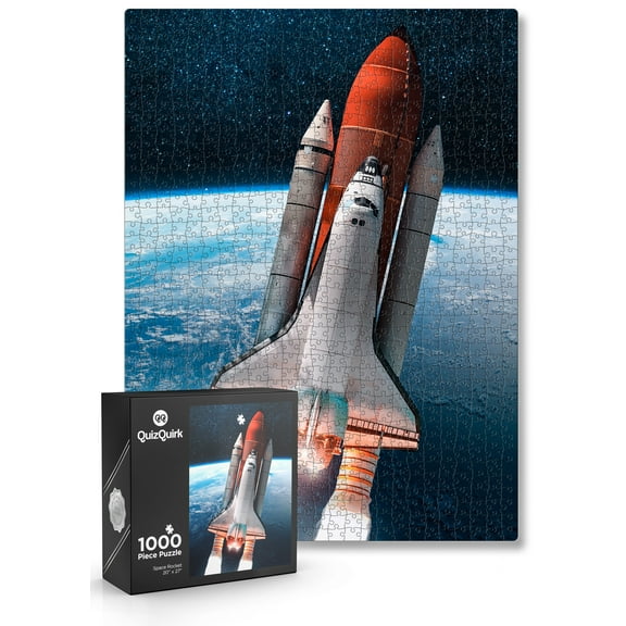 JigFun 1000 Piece Puzzle, Rocket in Space Jigsaw Puzzle for Adults/Teens (Puzzle Saver Kit Included)